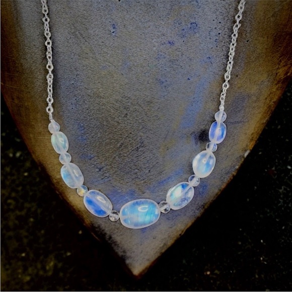 Hand Made Rainbow Moonstone Necklace - Picture 3 of 9